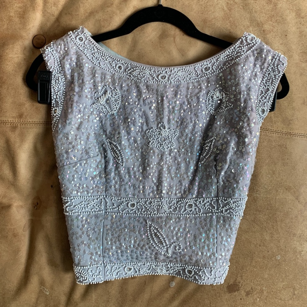 Vintage beaded embroidered crop top